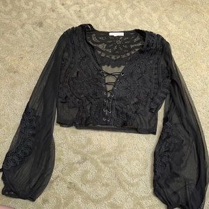 Beautiful mesh and lace crop top size L